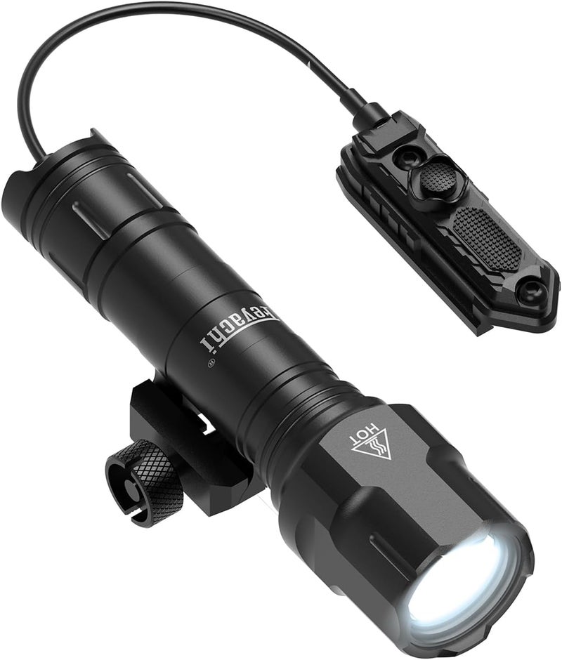 Feyachi Rifle Light 1200LM 22500Candela WL25 Tactical AR Flashlight LED Outdoor Light with Pressure Switch & Picatinny/Mlock Rail Mount, 3 Modes - High/Low/Strobe - Image 1
